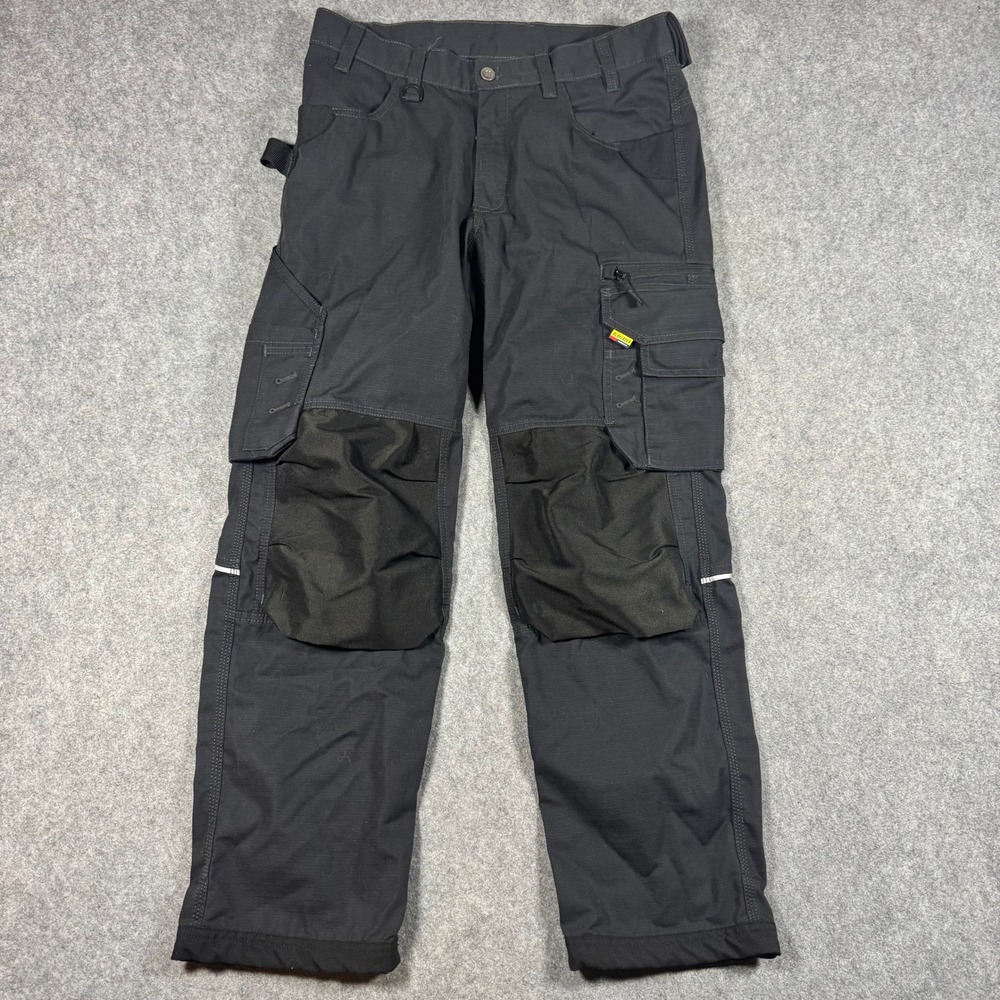 Blaklader Cargo Work Pants Mens 32x30 Black Ripstop Cordura Knee Utility Pants